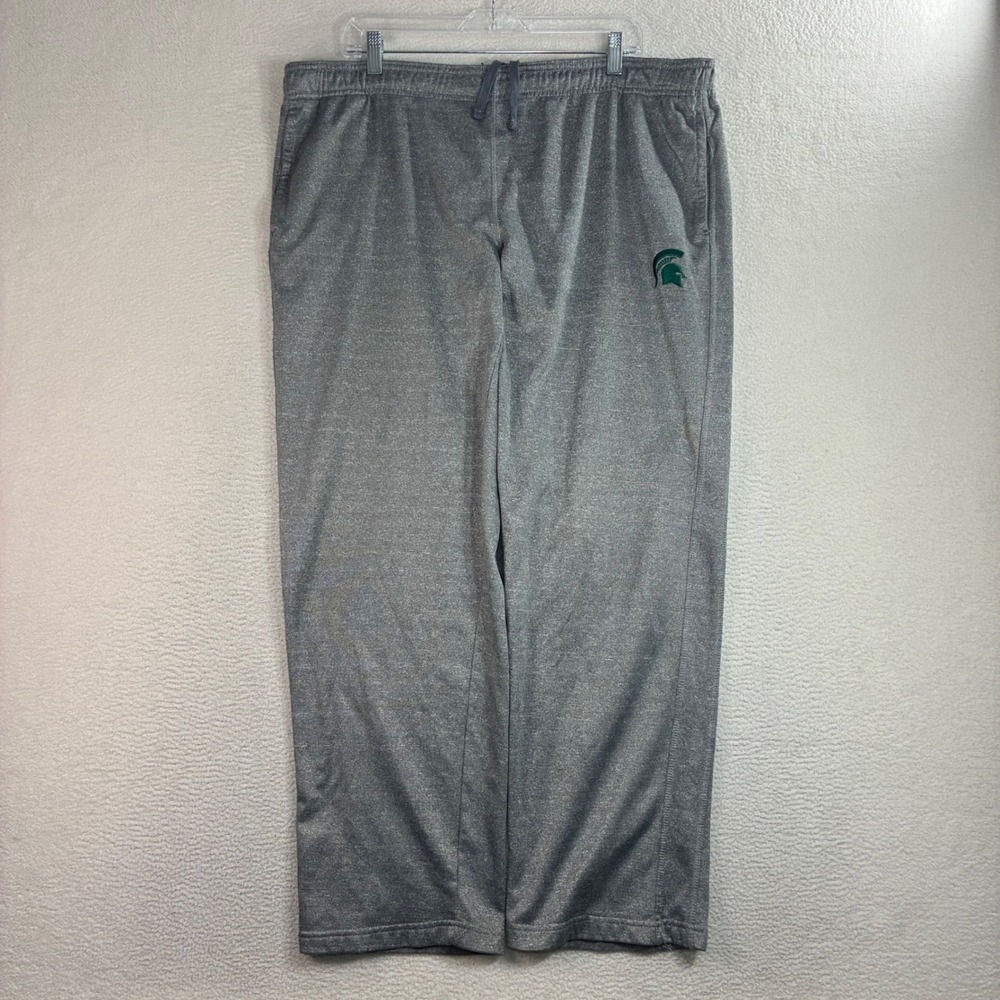 Y2K Michigan State Sweatpants Men 2XL Gray Drawstring Baggy Track Pant Colosseum